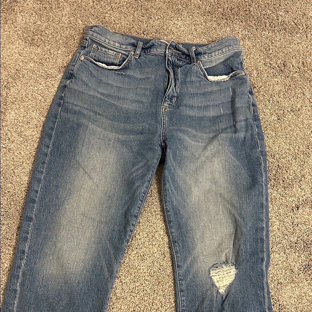 LOFT Blue Distressed Ankle Jeans - Picture 4 of 5